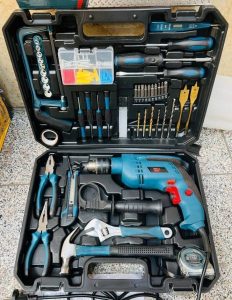 کیت دریل چکشی 1200 وات 100 عددی باس مدل BS-1308